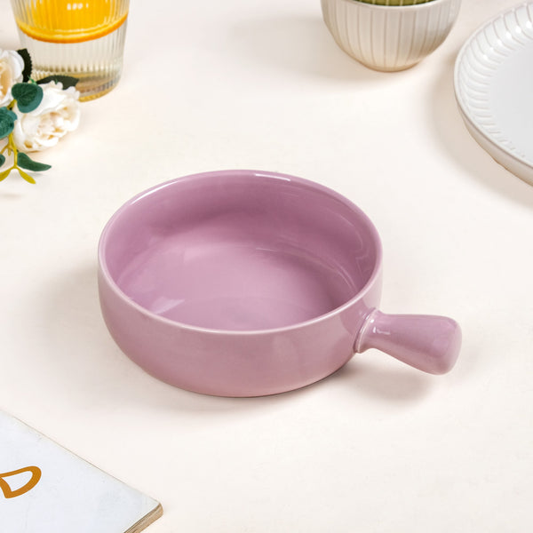 Purple Ceramic Bowl With Handle 650ml