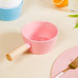 Bowl With Wooden Handle - Serving bowl, bowl with handle, ceramic bowl with handle, pink bowl