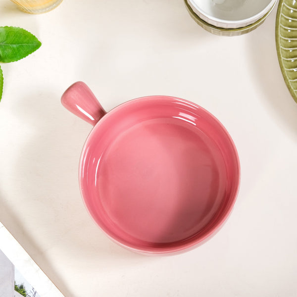 Bowl With Handle Pink 650ml