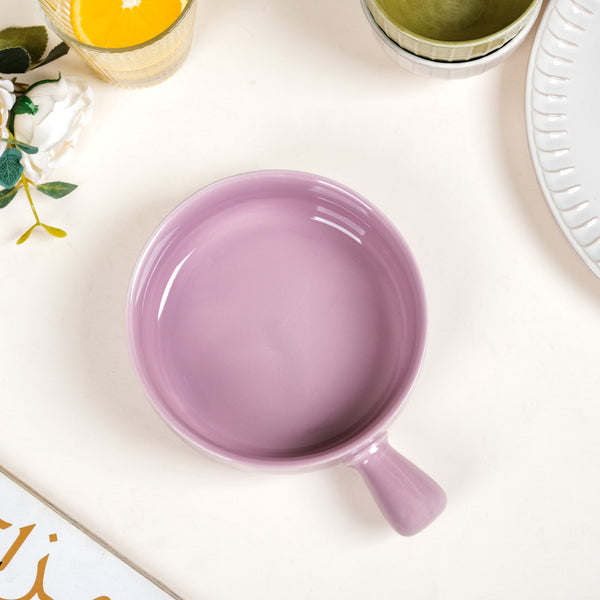 Purple Ceramic Bowl With Handle 650ml