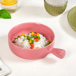 Small Serving Bowl With Handle Pink 650ml