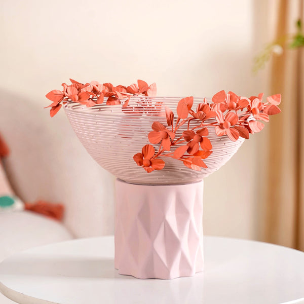 Pink Pedestal Decorative Bowl