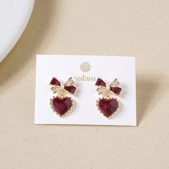 Bows And Hearts Drop Earrings