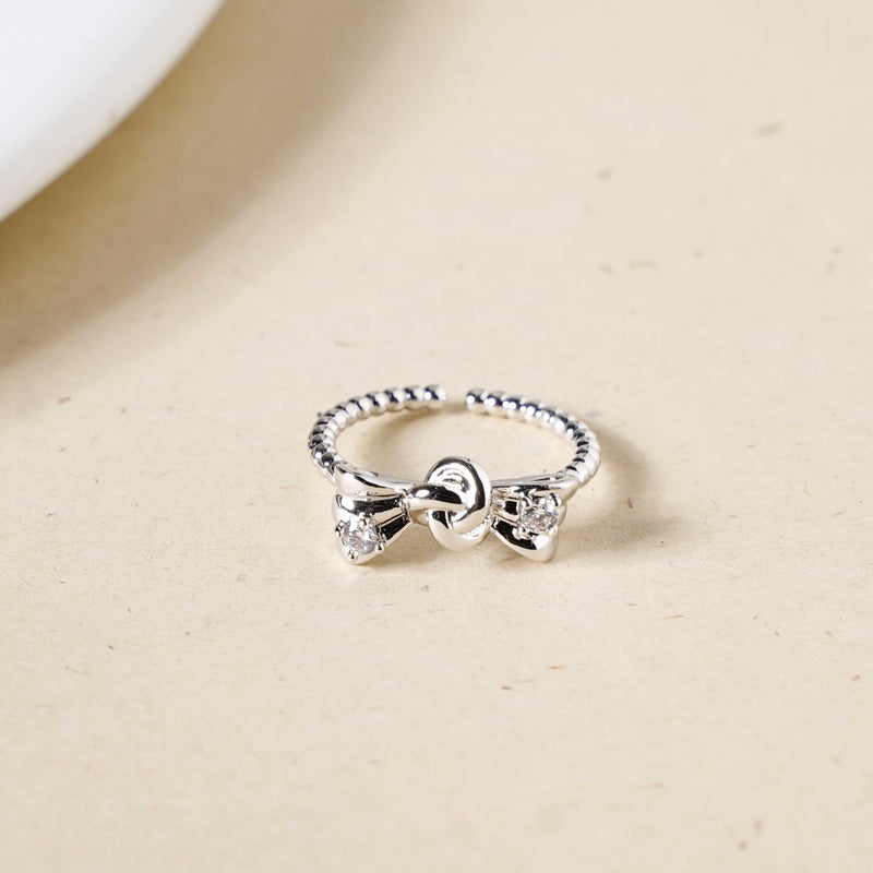 Bowtie Silver Stone Ring