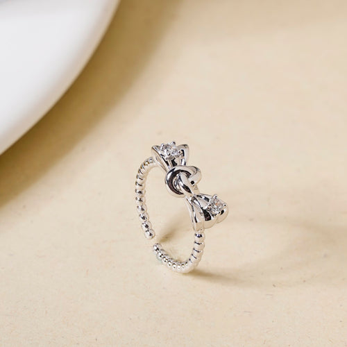 Bowtie Silver Stone Ring