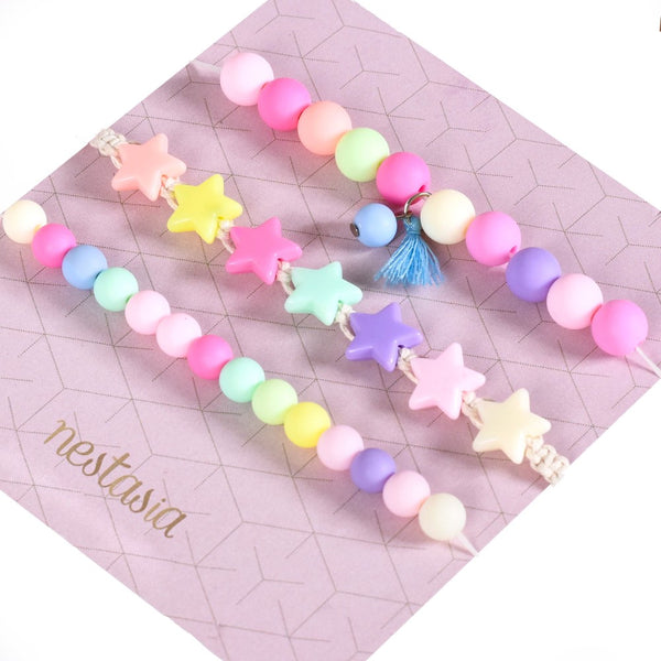 Multicolour Beads And Stars Stackable Bracelet Set Of 3