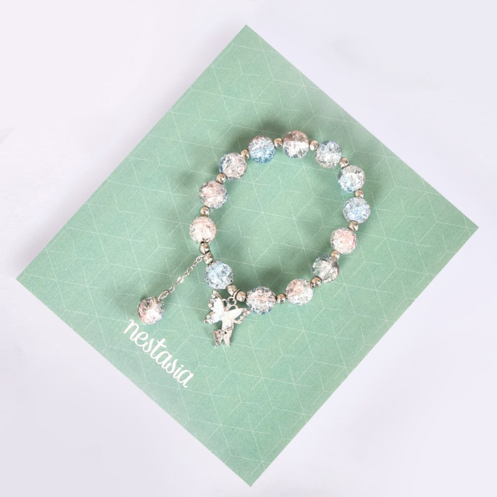 Glimmery Beaded Charm Bracelet