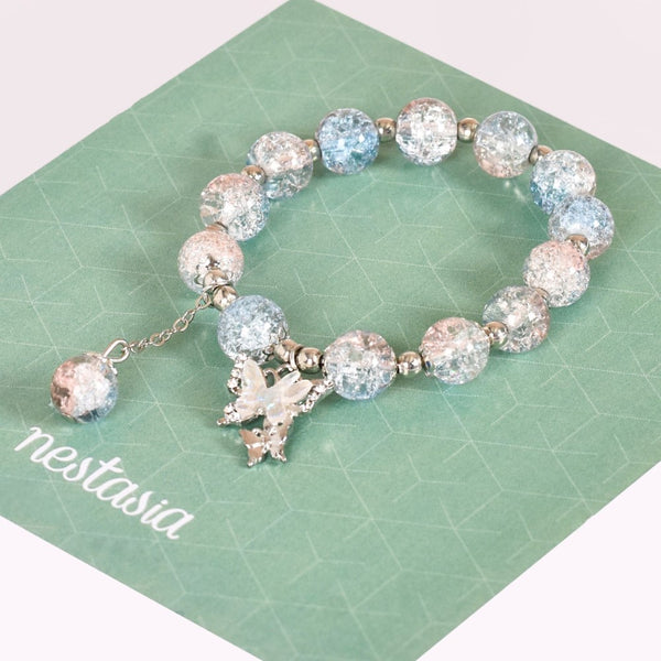 Glimmery Beaded Charm Bracelet