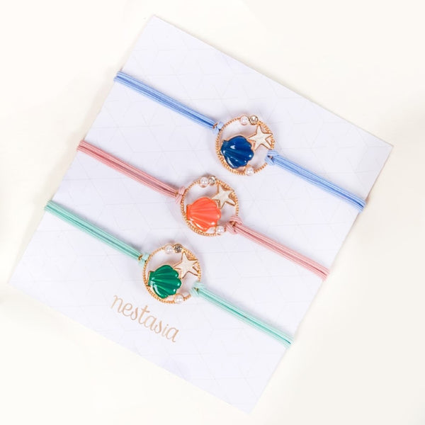 Set Of 3 Oyster Charm Bracelet For Women