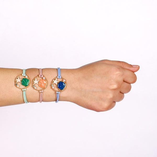 Set Of 3 Oyster Charm Bracelet For Women