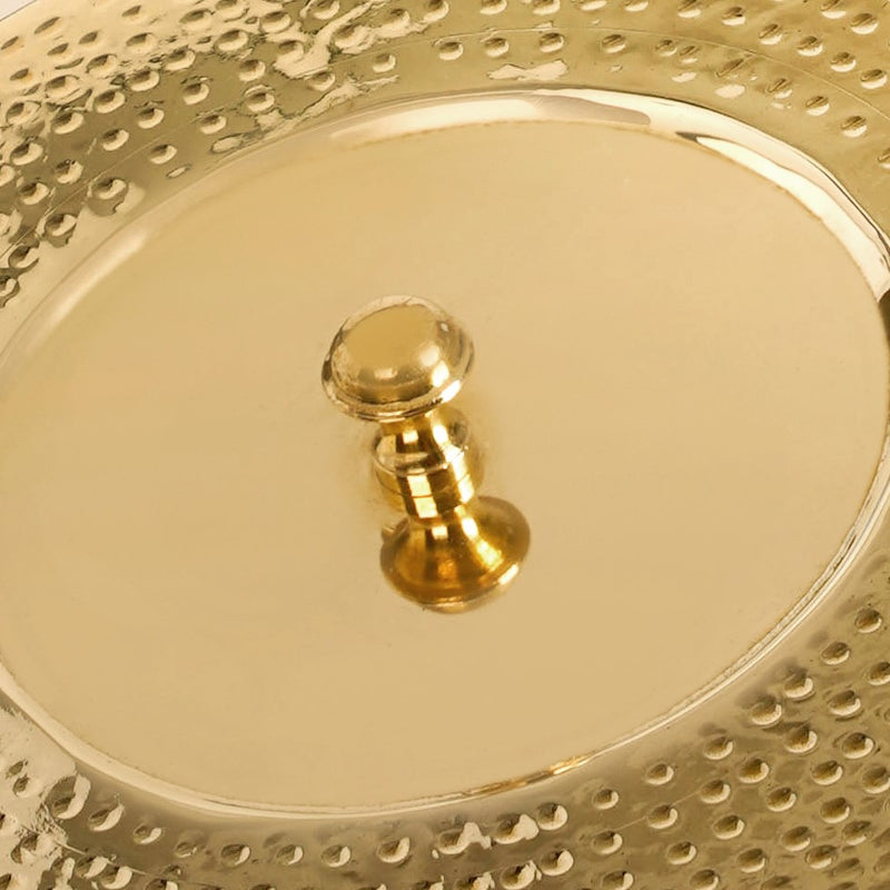 Brass Hammered Masala Dani With Spoon Set Of 10