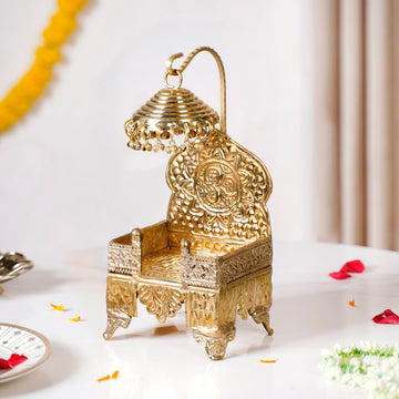 Brass Prabhu Singhasan With Detachable Chatra