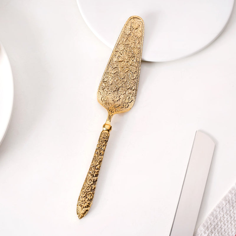 Royal Vintage Brass Cake Knife And Server Set Of 2