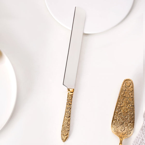 Royal Vintage Brass Cake Knife And Server Set Of 2