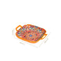 Mandala Melange Square Ceramic Serving Platter Orange
