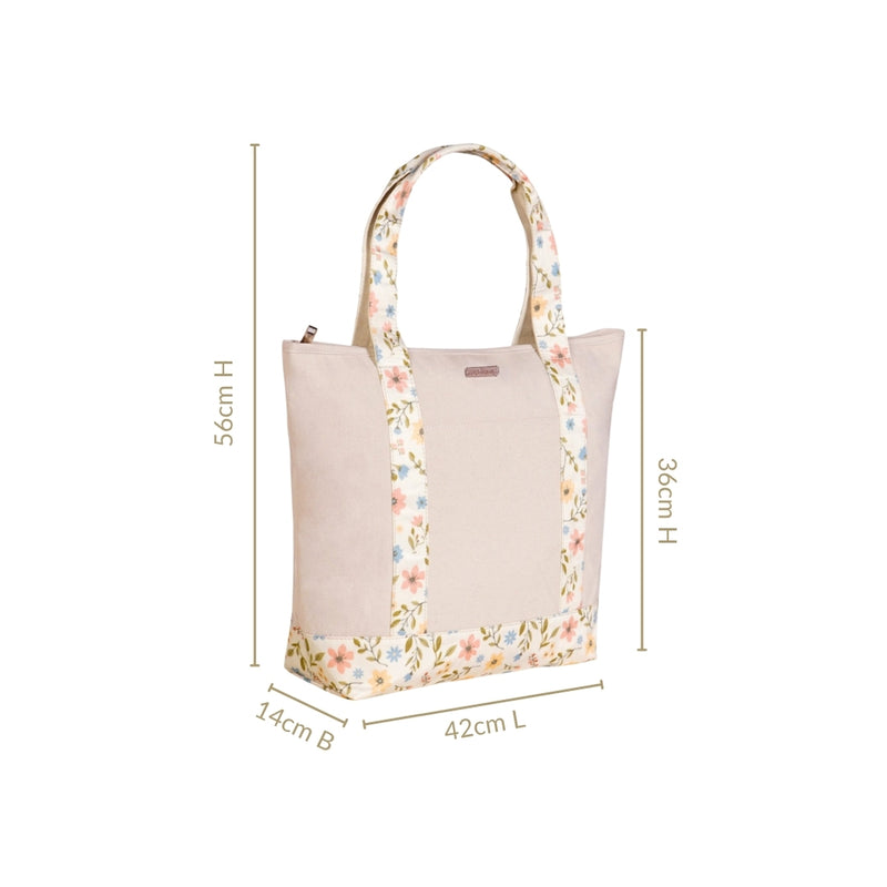 Bring Garden Large Canvas Zipper Tote Bag