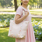 Bring Garden Large Canvas Zipper Tote Bag