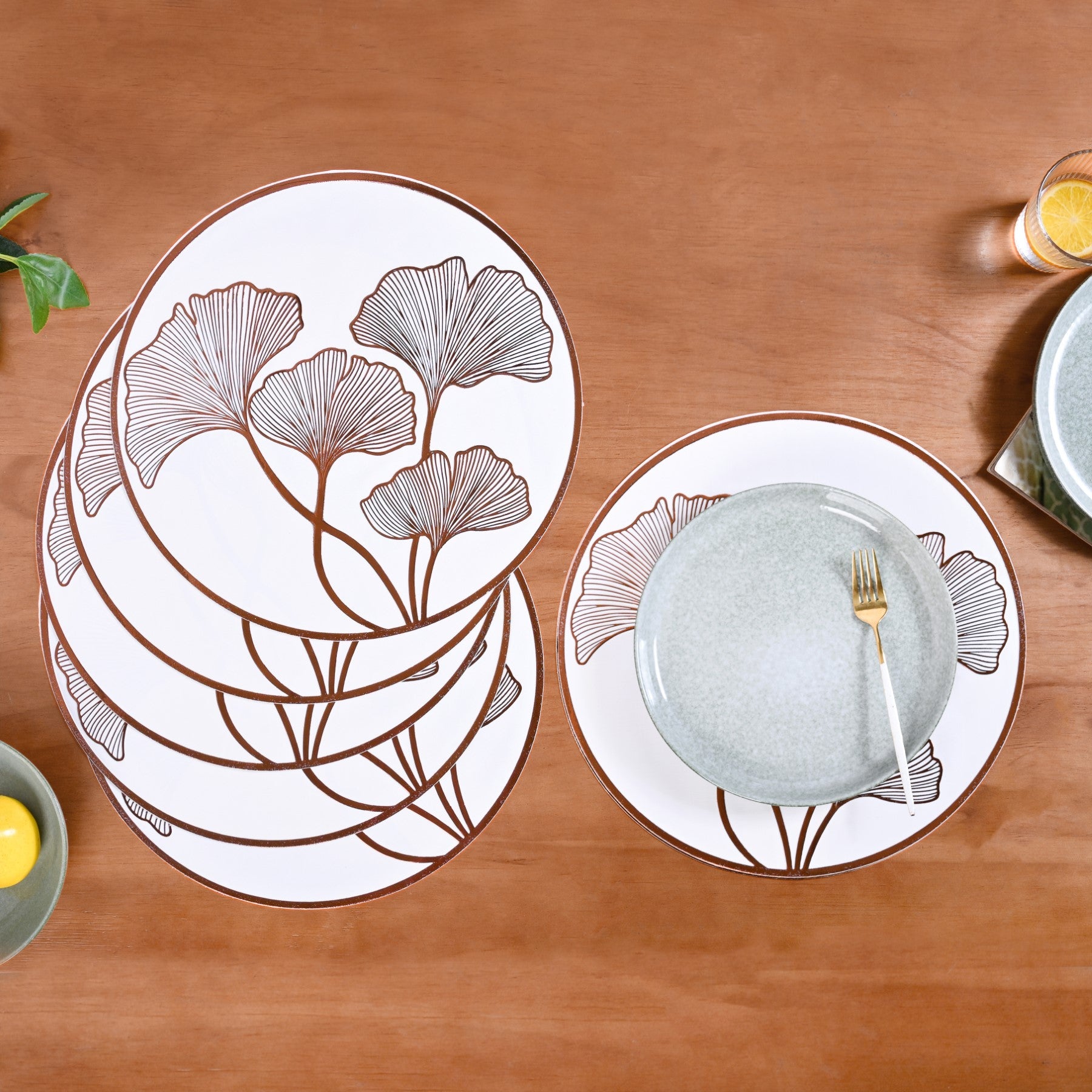 Bronze Ginkgo Table Mats Set Of 6