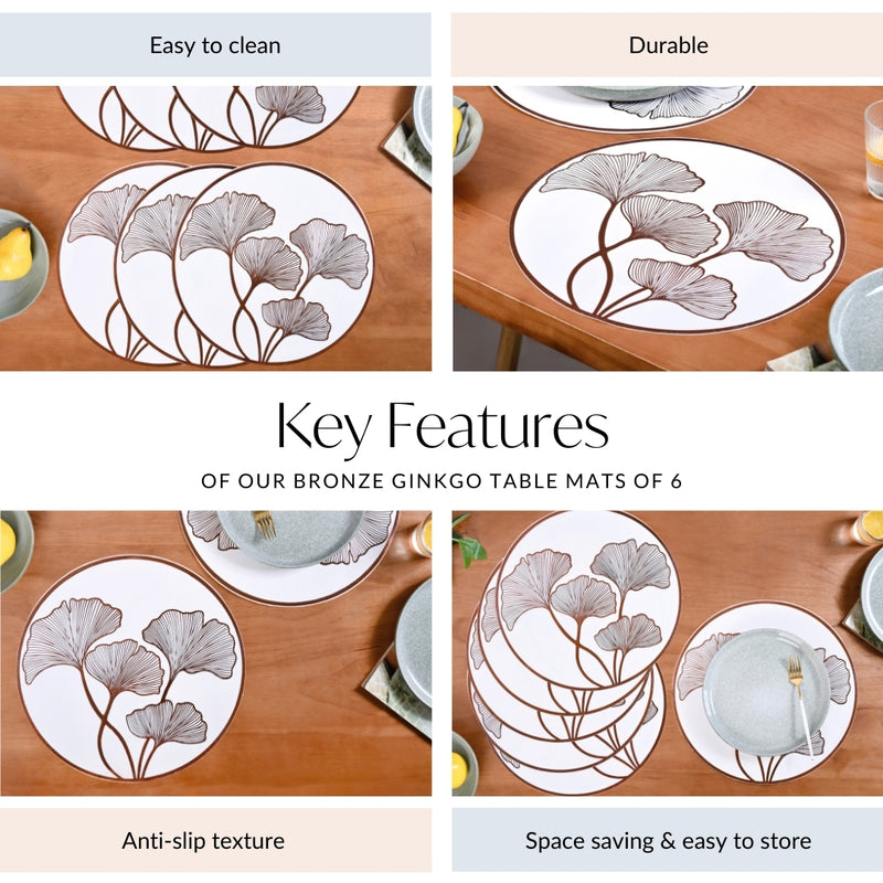 Bronze Ginkgo Table Mats Of 6
