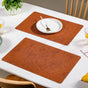 Brown Embossed Hibiscus Rectangular Placemats Set Of 6