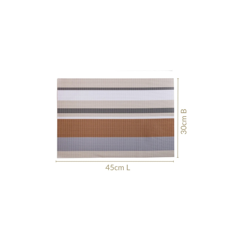Brown Stripes Dining Table Mats Set Of 6