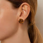 Brown Velvet Swirl Stud Earrings