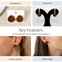 Brown Velvet Swirl Stud Earrings