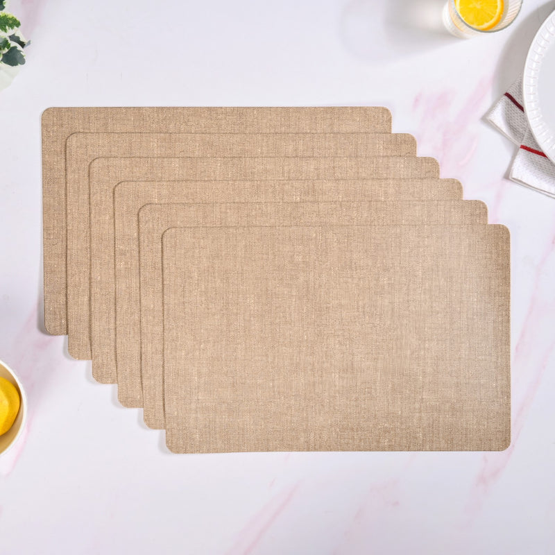 Brown Chenille Pattern Tablemat Set Of 6