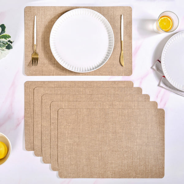 Brown Chenille Pattern Tablemat Set Of 6