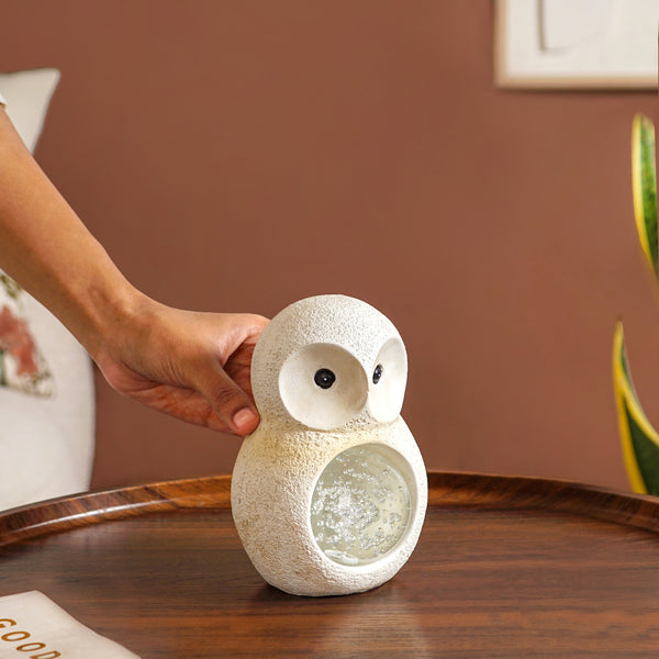 Crystal Glass Ball Owl Desk Decor