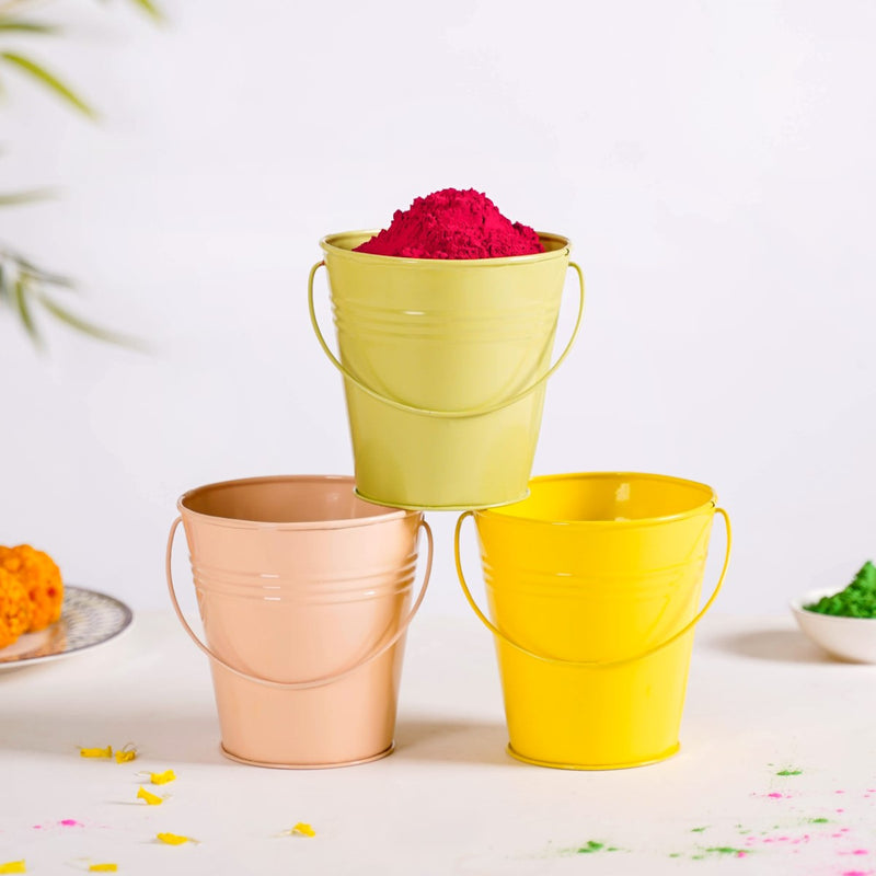 Metal Bucket For Home Decoration Set Of 3