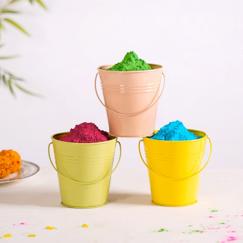 Metal Bucket For Home Decoration Set Of 3