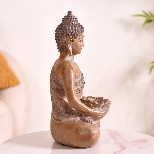 Spiritual Lotus Buddha Showpiece With Tealight Holder