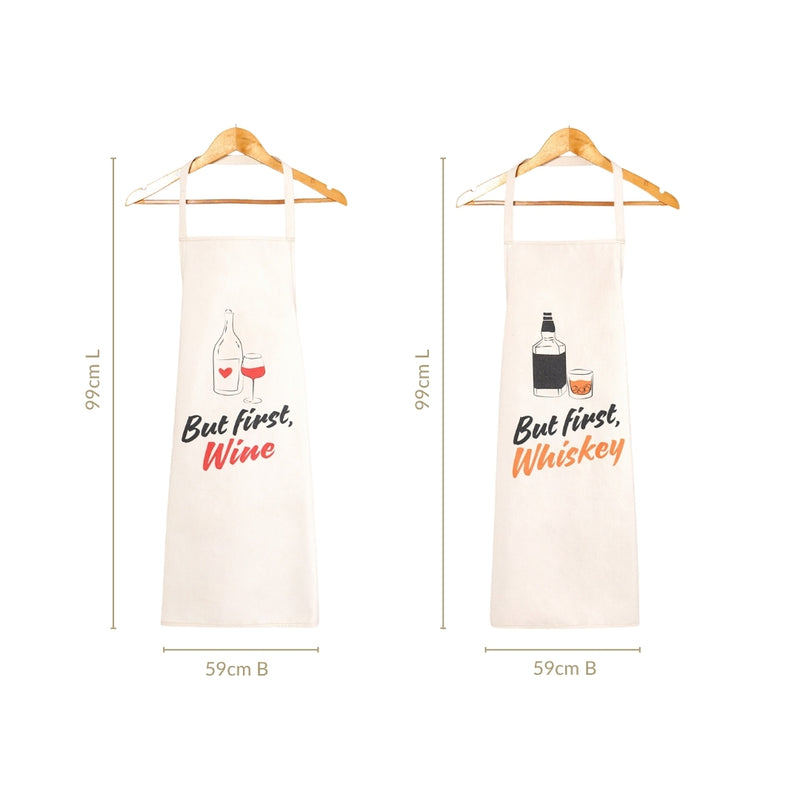 But First Whisk And Wine Couple Apron Set
