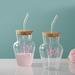 Butterfly Borosilicate Tumbler With Straw Set Of 2 500ml