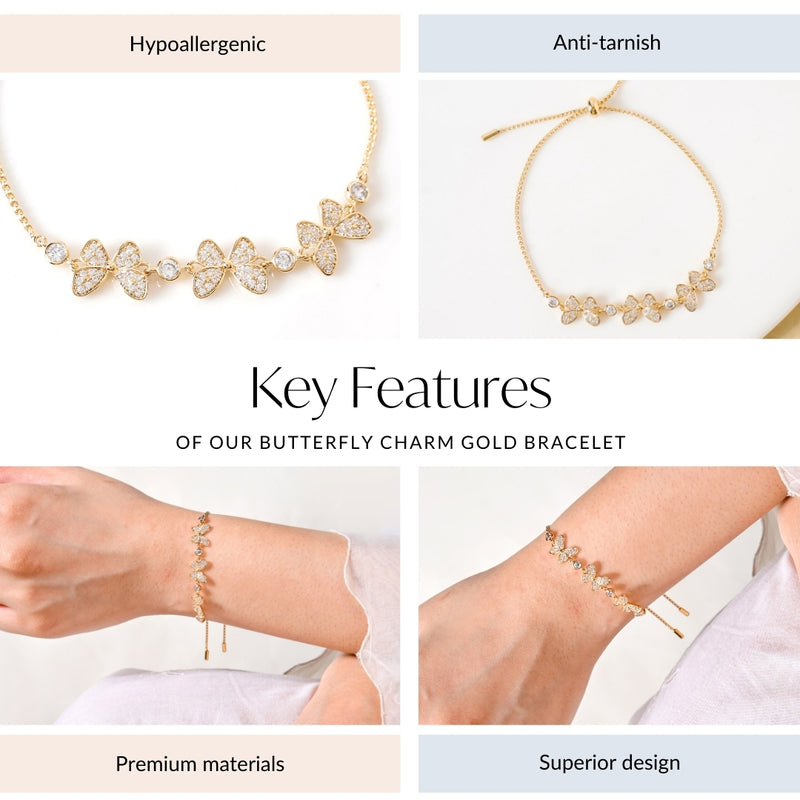 Butterfly Charm Gold Bracelet