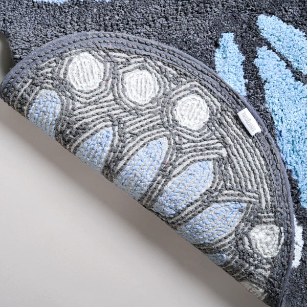 Butterfly Tufted Cotton Anti Slip Floor Mat 80x60cm