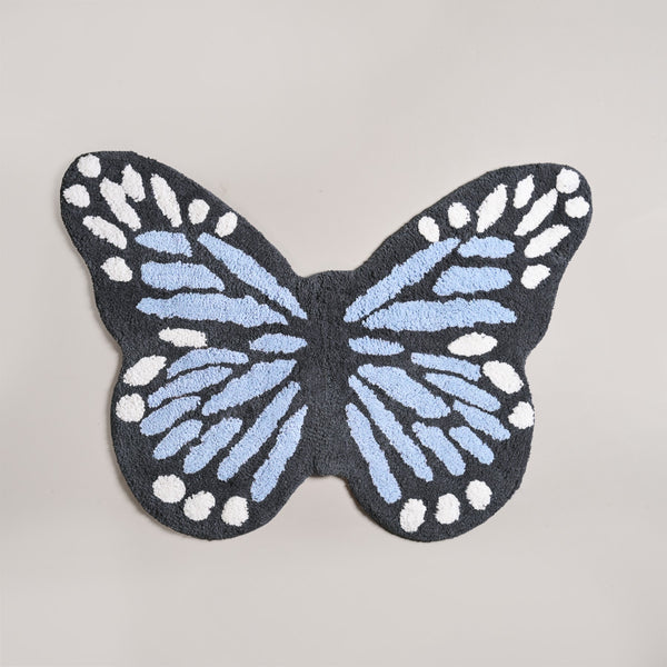 Butterfly Tufted Cotton Anti Slip Floor Mat 80x60cm