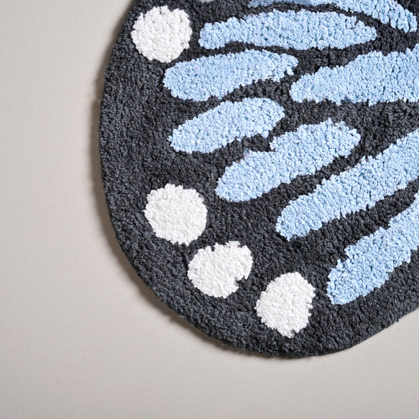 Butterfly Tufted Cotton Anti Slip Floor Mat 80x60cm