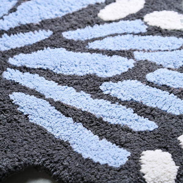 Butterfly Tufted Cotton Anti Slip Floor Mat 80x60cm
