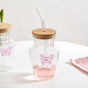 Butterfly Bloom Borosilicate Tumbler With Straw Set Of 2 500ml