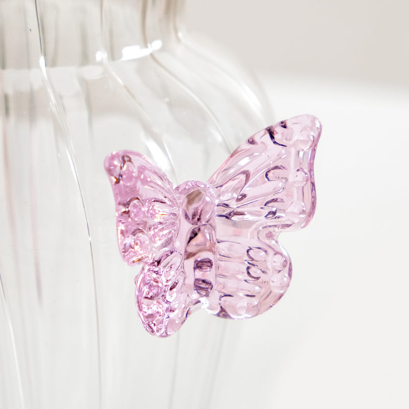 Butterfly Bloom Borosilicate Tumbler With Straw Set Of 2 500ml