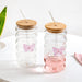 Butterfly Glass Tumbler With Straw Set Of 2 500ml