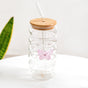 Butterfly Glass Tumbler With Straw Set Of 2 500ml