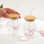 Butterfly Borosilicate Tumbler With Straw Set Of 2 500ml
