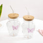 Butterfly Borosilicate Tumbler With Straw Set Of 2 500ml