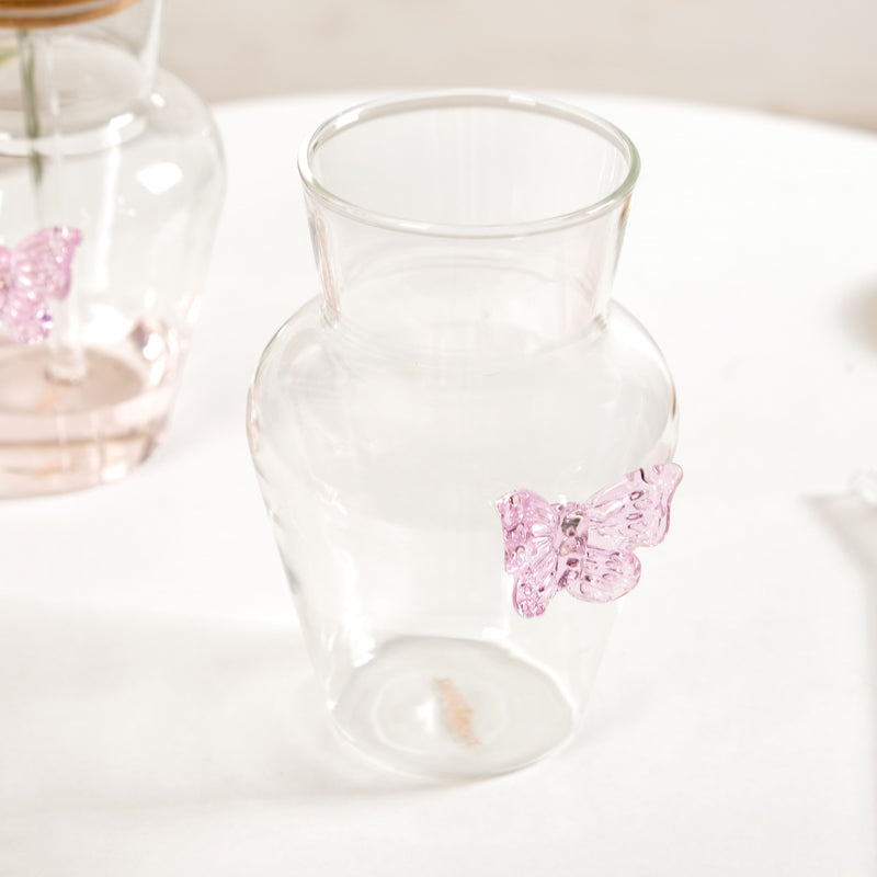 Butterfly Borosilicate Tumbler With Straw Set Of 2 500ml