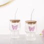 Butterfly Flutter Borosilicate Tumbler With Straw Set Of 2 500ml