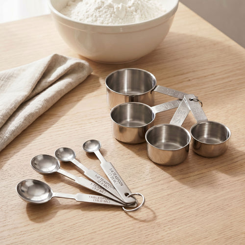 Stainless Steel Measuring Cups And Spoons Set Of 8