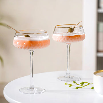 Crystal Gold Rim Cocktail Glass Set Of 2 320ml